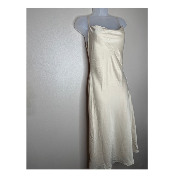 Stacees Champagne Slip Dress Criss Cross Back‎ Wedding Special Occasion US4 - Picture 3 of 9